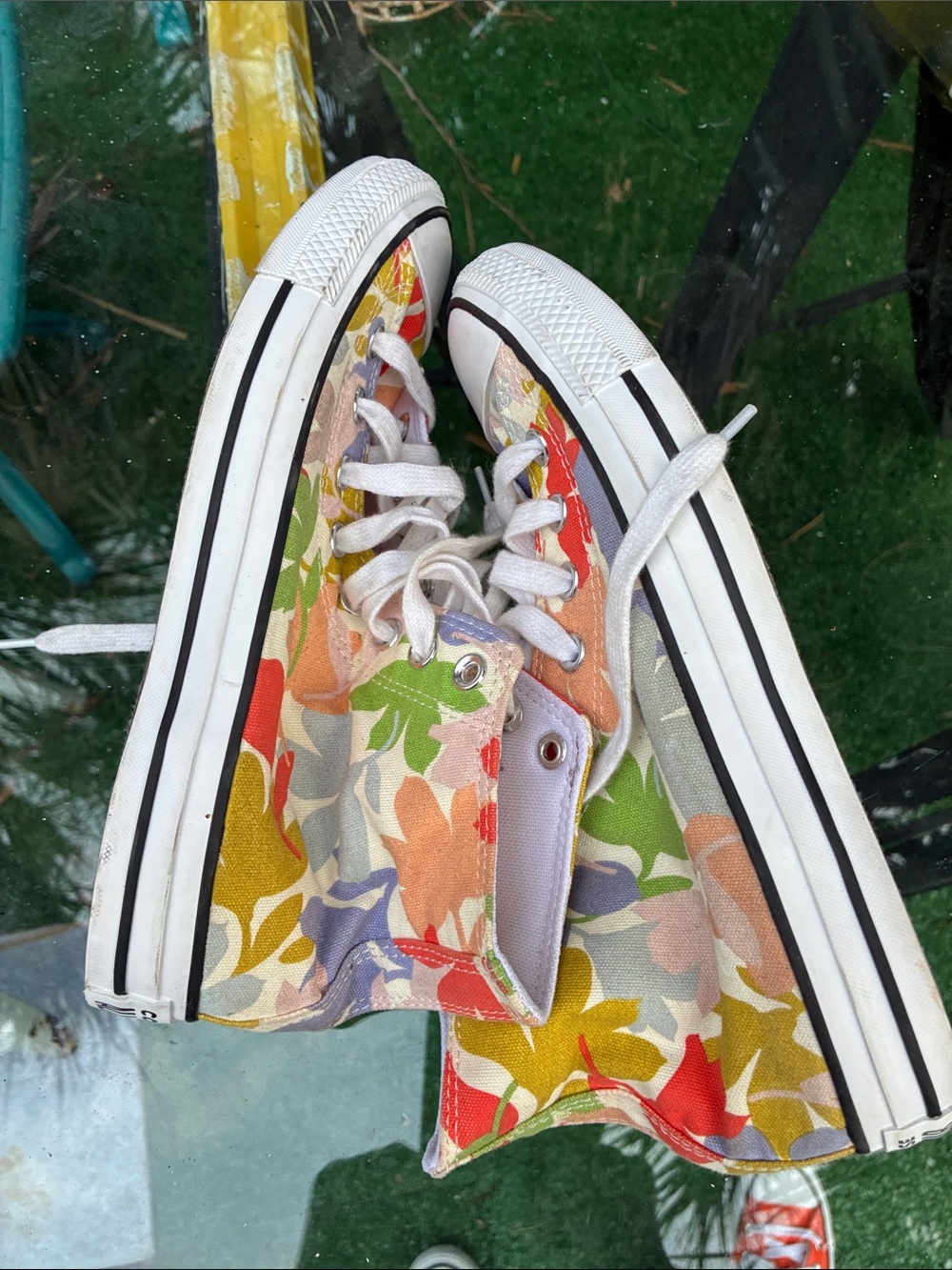 Converse High Top Sneakers - Red, Orange, Yellow, Green, Purple, White - Picture 11 of 12